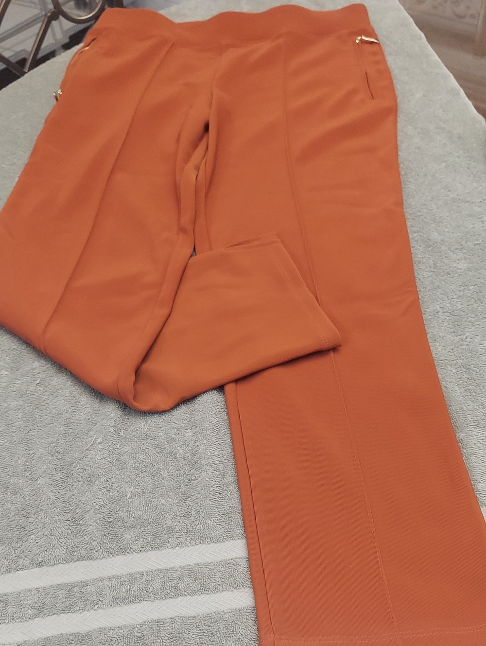 Rust Color Spandex Polyester Pants